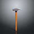 Sturdy Hammer Weapon With Metal Head And Wooden Handle Isolated On Gradient Background