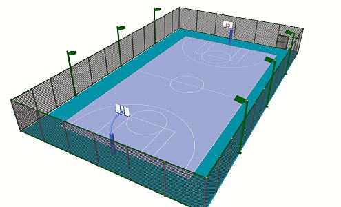 modern basketball court 3d model