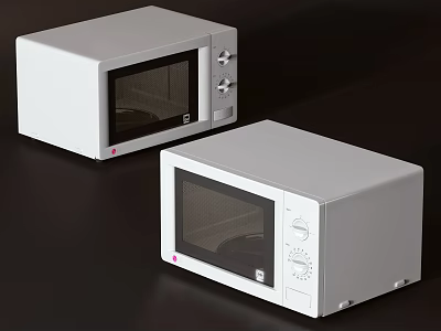 Two White Microwaves As Essential Kitchen Appliances For Modern Kitchens 3d model