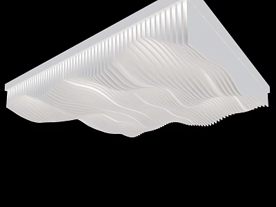 Modern Ceiling Design With Wavy White Texture And Integrated Lighting Features 3d model
