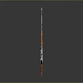 Tactical Orange Patterned Rifle With Silver Barrel Wooden Stock And Scope