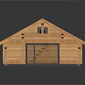 Wooden Cabin Exterior Design With Wooden Structure Black Roof Glass Door And Front Platform