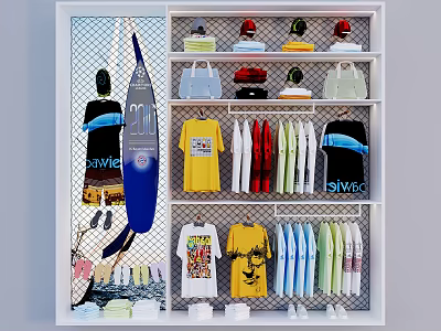 Men's Sports T-Shirt Sandals Hat 3d model