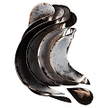 Modern Curved Wall Decor With White Black Brown Wave Shaped Design For Home Interior