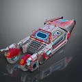 Futuristic Sci Fi Vehicle With Red Silver Mechanical Structure And Sleek Design 3d model