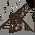 Modern Middle Ancient Stairwell Hanging Painting 3d model