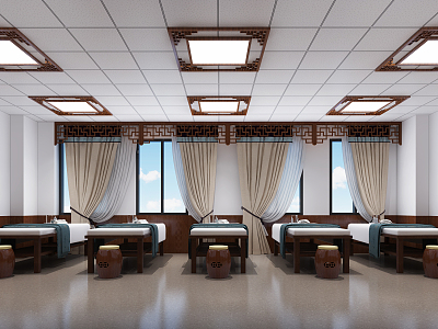 New Chinese Traditional Medicine Museum Chinese Medical Center Comprehensive Treatment Room model