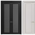 Modern Black and White Double Doors with Perforated Design and Sleek Contemporary Style