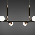 Modern Chandelier Design with Multiple Globe Lights Black and Gold Metal Frame Hanging