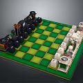 Electronic Mechanical Chess Set With Green Checkerboard And Detailed Pieces