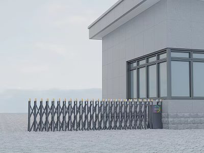 Modern Gate Guard Telescopic Gate 3d model