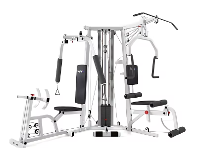 Multifunctional Home Gym Strength Training Equipment With Adjustable Seats And Pull up Bar 3d model
