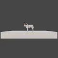 Low Poly Dog Model With White And Brown Geometric Design Artwork