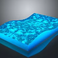Natural Water Scene With Blue Rippled Surface Shimmering Liquid Form And Reflective Dark Background