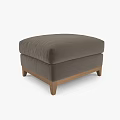 Modern Comfortable Ottoman With Dark Gray Upholstery And Sturdy Wooden Legs For Living Space