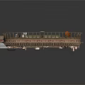 Car Mechanical Structure 3D Model With Engine Components Pipes And Frame