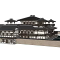 Ancient Chinese Architecture Design With Traditional Roofs And Courtyard Layout 3d model