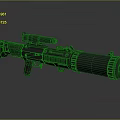Black Tactical Rocket Launcher With Mounted Scope And Military Design 3d model