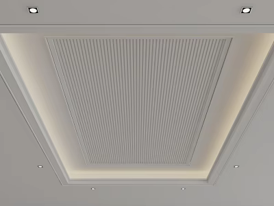 Modern Ceiling Design With Grid Pattern And Recessed Lights In Sleek Frame 3d model