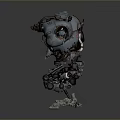 Futuristic Armored Robotic Mech Game Movie Character With Detailed Mechanical Parts And Heavy Armor