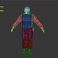 Tactical Armored Protective Suit With Helmet Goggles And Brown Pants Design