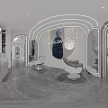 Modern Beauty Salon Interior With Stylish Mirrors Comfortable Chairs And Elegant Lighting Design