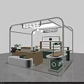Boutique Lifestyle Store Interior Design With White Frame Structure Wooden Counters And Green Accents