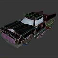 Futuristic Black Truck 3D Model With Sleek Body Aerodynamic Shape And Headlights