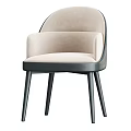 Stylish Modern Dining Chair Featuring Beige Fabric Seat Wooden Legs And Black Color Option