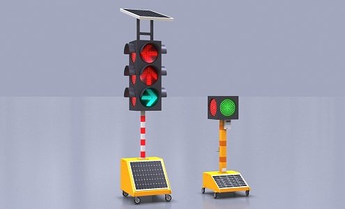 Temporary Signal Light Indicator Traffic Light Mobile Signal Light Signal Light 3d model