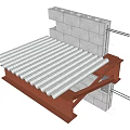 Building Process Chart Steel Structure Reinforced Floor Slab Process Chart 3d model