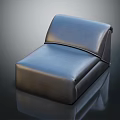 Black Leather Single Seater Sofa In Modern Design With Sleek Glossy Reflective Surface