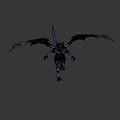 Blue Dragon like Game and Movie Character With Wings Black Top and Blue Pants