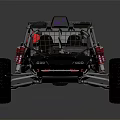 Black Off Road Dune Buggy With Roll Cage Large Tires And Red Accents