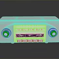 Vintage Electronic Radio With Silver Metal Case Knobs And Dial