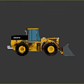 Liare Yellow Functional Loader With Large Bucket And Muddy Tires 3d model