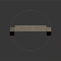 Sci Fi Industrial Scene Component Metal Door With Brick Frame Yellow Warning Stripes Horizontal Grooves