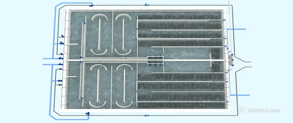 Other Industrial Facility Layout Featuring Circular Piping And Structural Components 3d model 