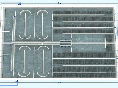 Other Industrial Facility Layout Featuring Circular Piping And Structural Components 3d model