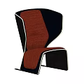 Modern Black and Red Accent Chair with Streamlined Upholstered Fabric Design
