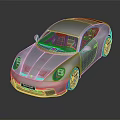 Blue Sports Car With Modern Sleek Body Design And Shiny Alloy Wheels On Reflective Surface