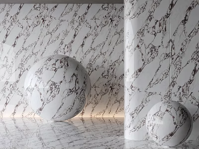 Marble Textured Wall Floor With Spheres 3d model