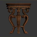 Classic Wooden Single Chair With Ornate Carved Legs And Comfortable Seat Design