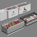 Commercial Display Freezers with Glass Lids for Storing Meat and Frozen Foods