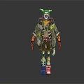 Futuristic Robot Character Wearing Hooded Jacket With Neon Green Accents Mechanical Limbs And Sneakers