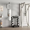 Home Gym Sports Equipment With Punching Bag Boxing Gloves Dumbbells Climbing Ladder And Training Ball