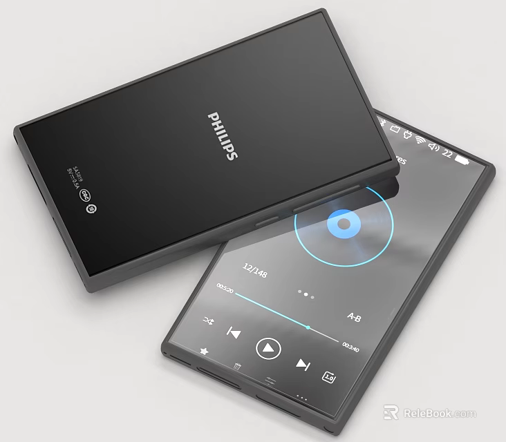 Smart Philips Black Device With Mobile Control And Audio Playback Interface 3d model 