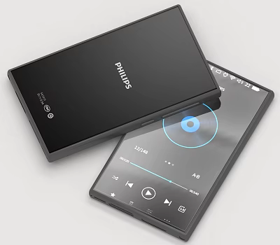 Smart Philips Black Device With Mobile Control And Audio Playback Interface 3d model