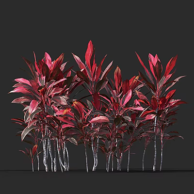 Modern Red Iron Tree Flower Green Plant 3d model Modern Red Iron Tree Flower Green Plant 3d model