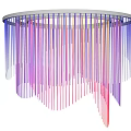 Modern Circular Chandelier With Colorful Hanging Stripes And LED Lighting